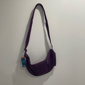 Purple slug sling purse